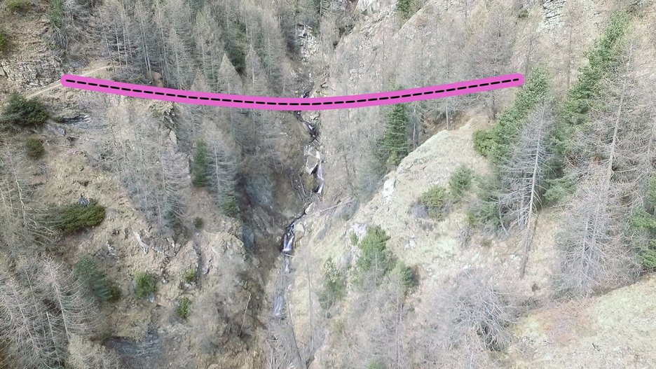 Alpin Geologie: Construction of a suspension bridge in the area Fallerbach-Patsch