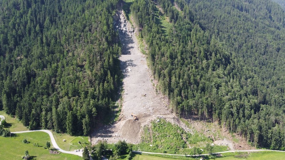 Alpin Geologie: Felssturz in der Fraktion Stefansdorf, Lokalität "Haidenberg"
